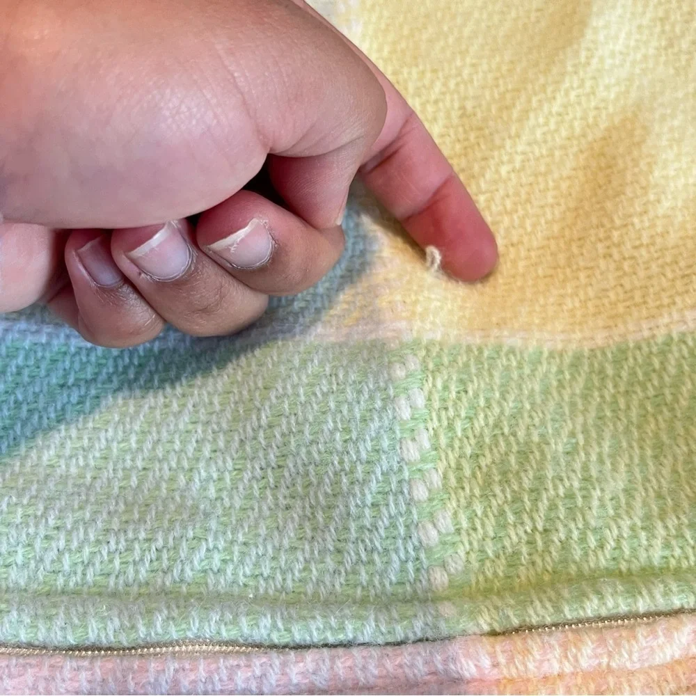 Vintage Cottagecore Handwoven Pastel Plaid Infant Sleeper The Three Weavers